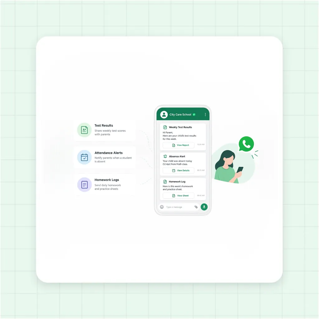 WhatsApp Test Scores, Attendance Alerts and Parent Updates Flow