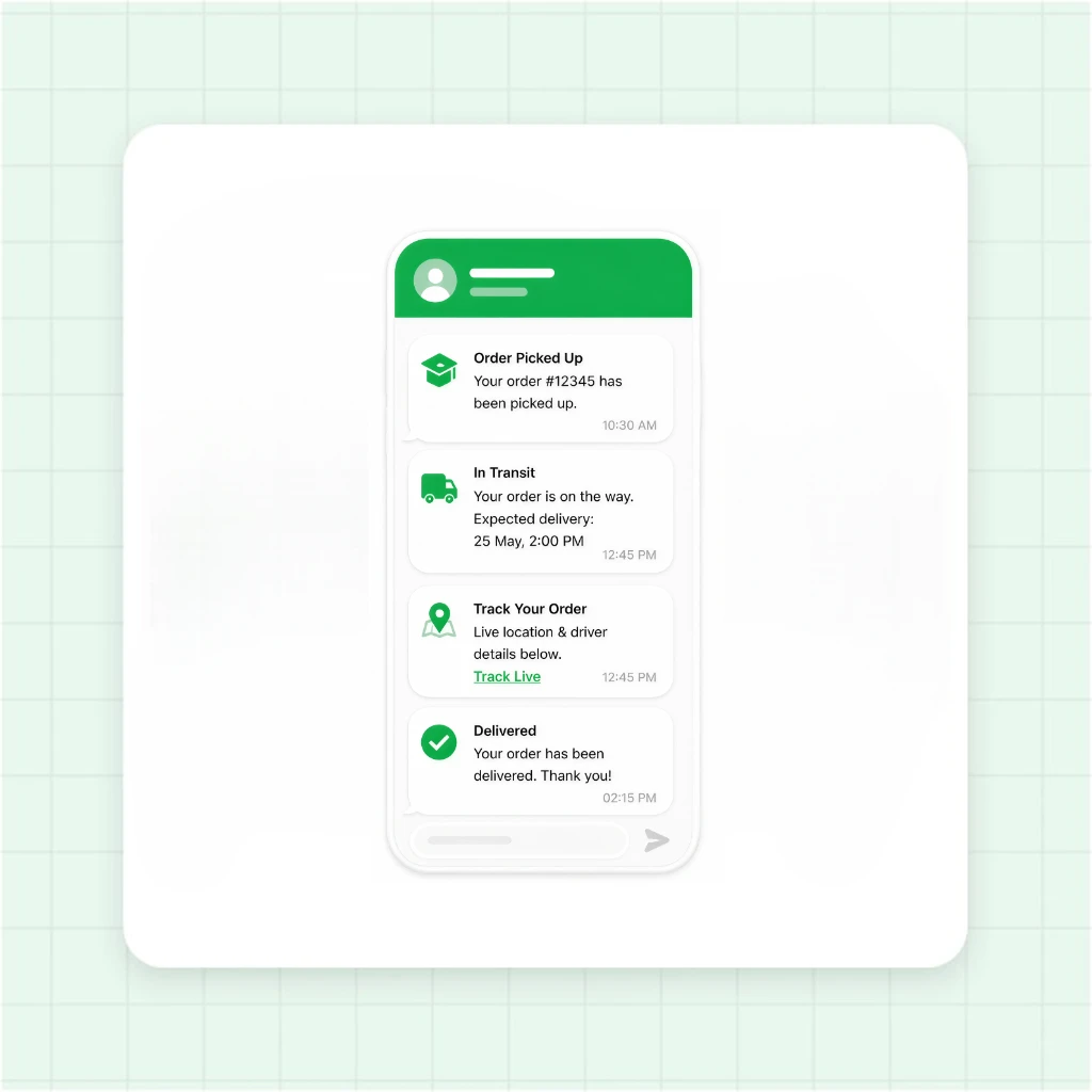 Automated Courier Tracking and Dispatch Updates on WhatsApp