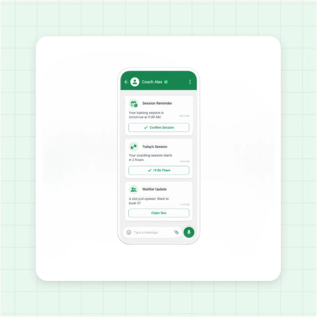 Automated 1-on-1 PT Session Booking and Slot Confirmation Flow on WhatsApp