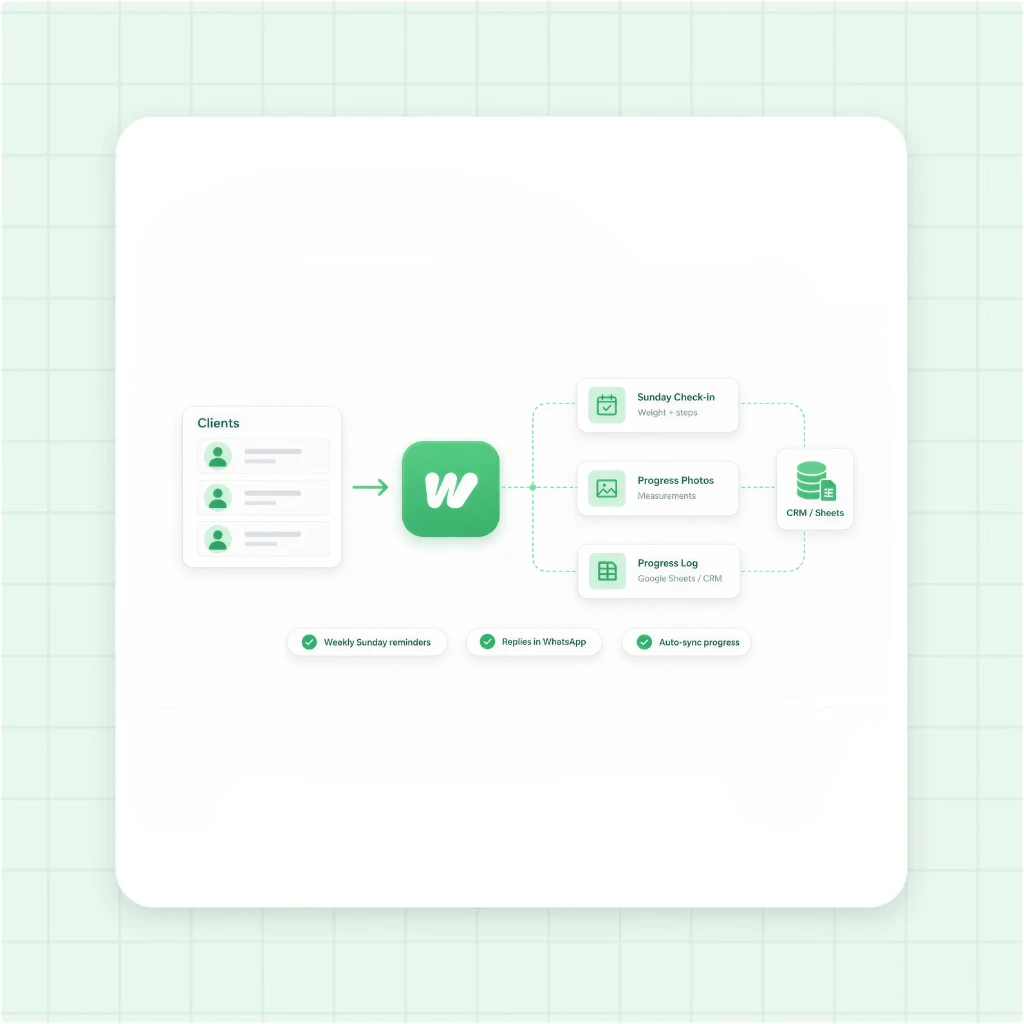 Weekly Client Check-in and Accountability Tracking Flow on WhatsApp