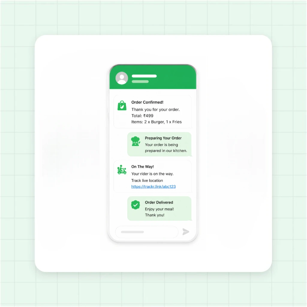 Automated Food Order Confirmation and Delivery Tracking on WhatsApp