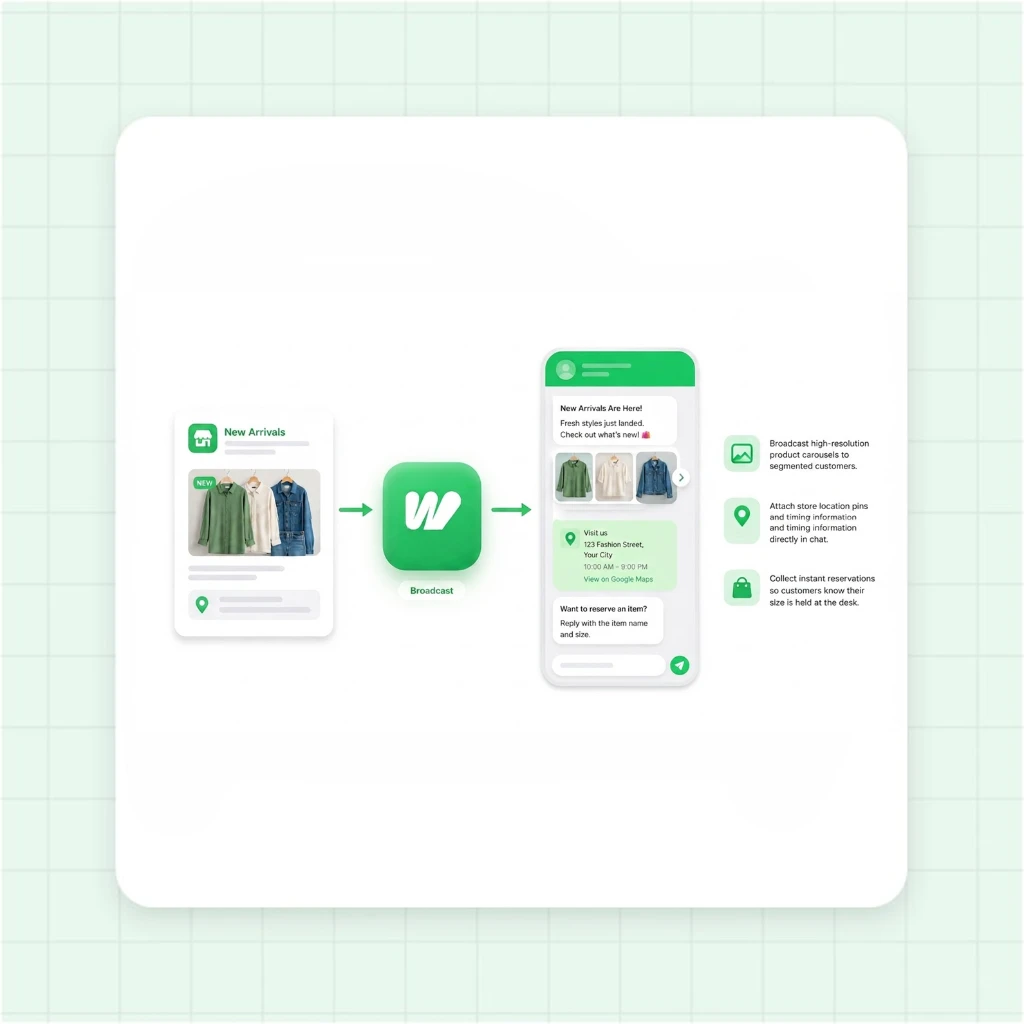 WhatsApp New Arrival Broadcasts for Retail Stores