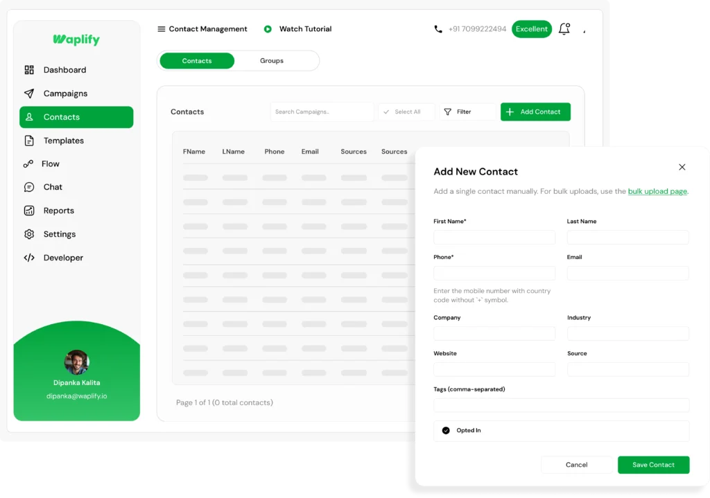 whatsapp contact management